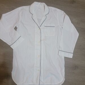 Everlane White The Oxford Pajama Shirt With Black Trim